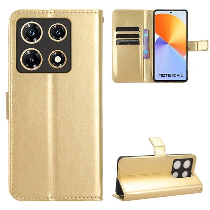 For Infinix Note 30 Pro 4G X678B Crazy Horse Texture Leather Case Anti-drop Phone Cover with Wallet Stand