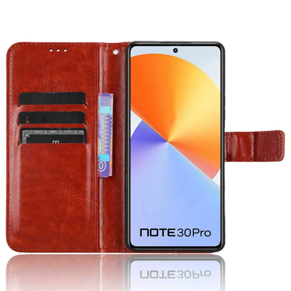 For Infinix Note 30 Pro 4G X678B Crazy Horse Texture Leather Case Anti-drop Phone Cover with Wallet Stand