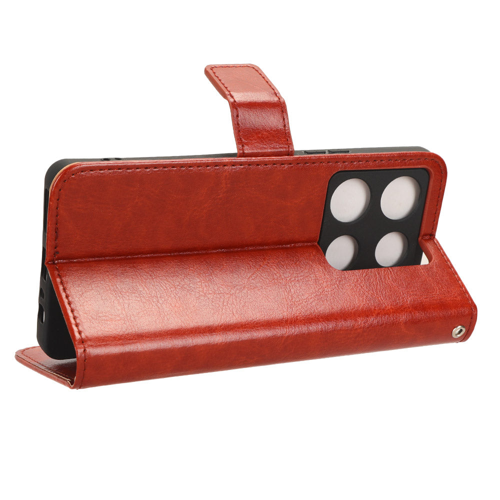 For Infinix Note 30 Pro 4G X678B Crazy Horse Texture Leather Case Anti-drop Phone Cover with Wallet Stand