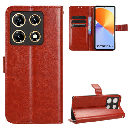 For Infinix Note 30 Pro 4G X678B Crazy Horse Texture Leather Case Anti-drop Phone Cover with Wallet Stand