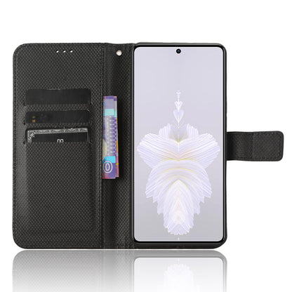 For Tecno Camon 20 Pro 5G CK8n PU Leather Stand Wallet Phone Case Diamond Texture Drop-proof Cover