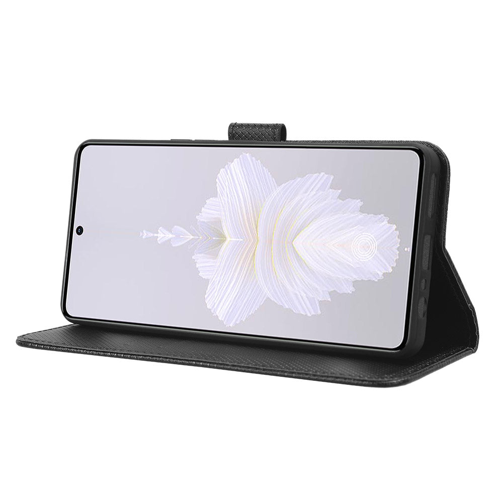 For Tecno Camon 20 Pro 5G CK8n PU Leather Stand Wallet Phone Case Diamond Texture Drop-proof Cover