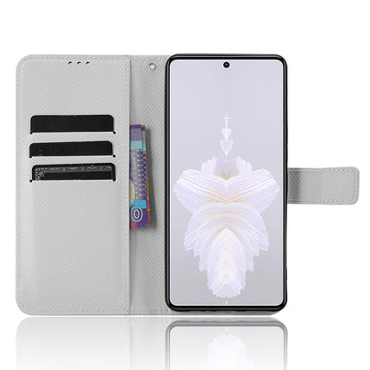 For Tecno Camon 20 Pro 5G CK8n PU Leather Stand Wallet Phone Case Diamond Texture Drop-proof Cover