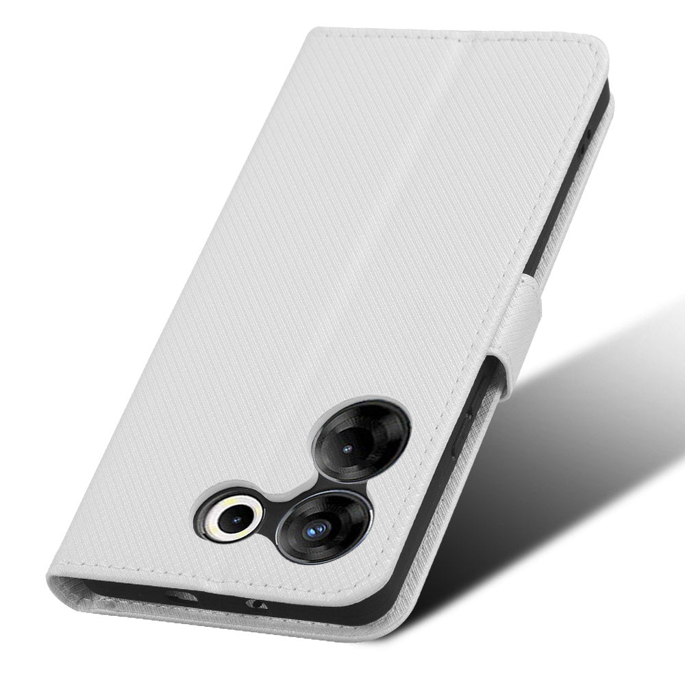 For Tecno Camon 20 Pro 5G CK8n PU Leather Stand Wallet Phone Case Diamond Texture Drop-proof Cover