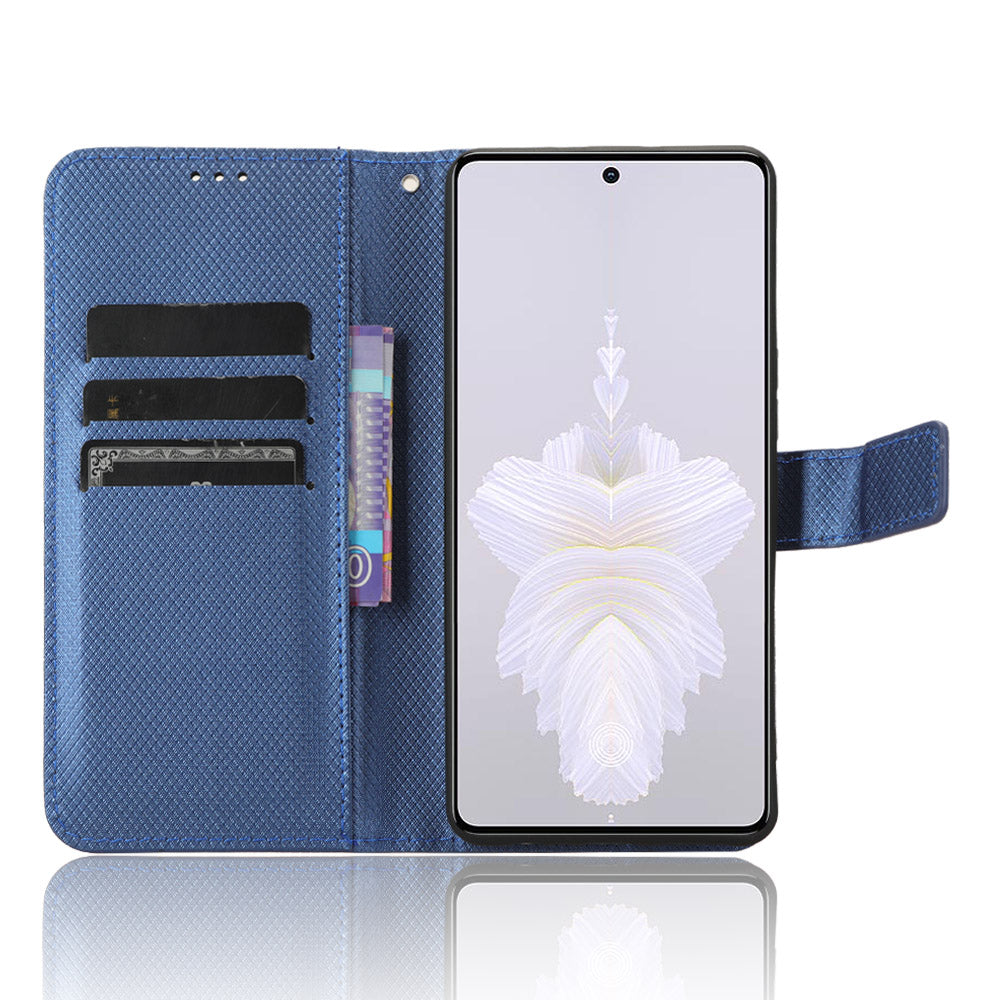 For Tecno Camon 20 Pro 5G CK8n PU Leather Stand Wallet Phone Case Diamond Texture Drop-proof Cover