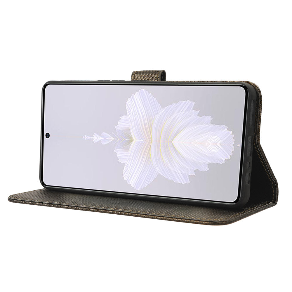 For Tecno Camon 20 Pro 5G CK8n PU Leather Stand Wallet Phone Case Diamond Texture Drop-proof Cover