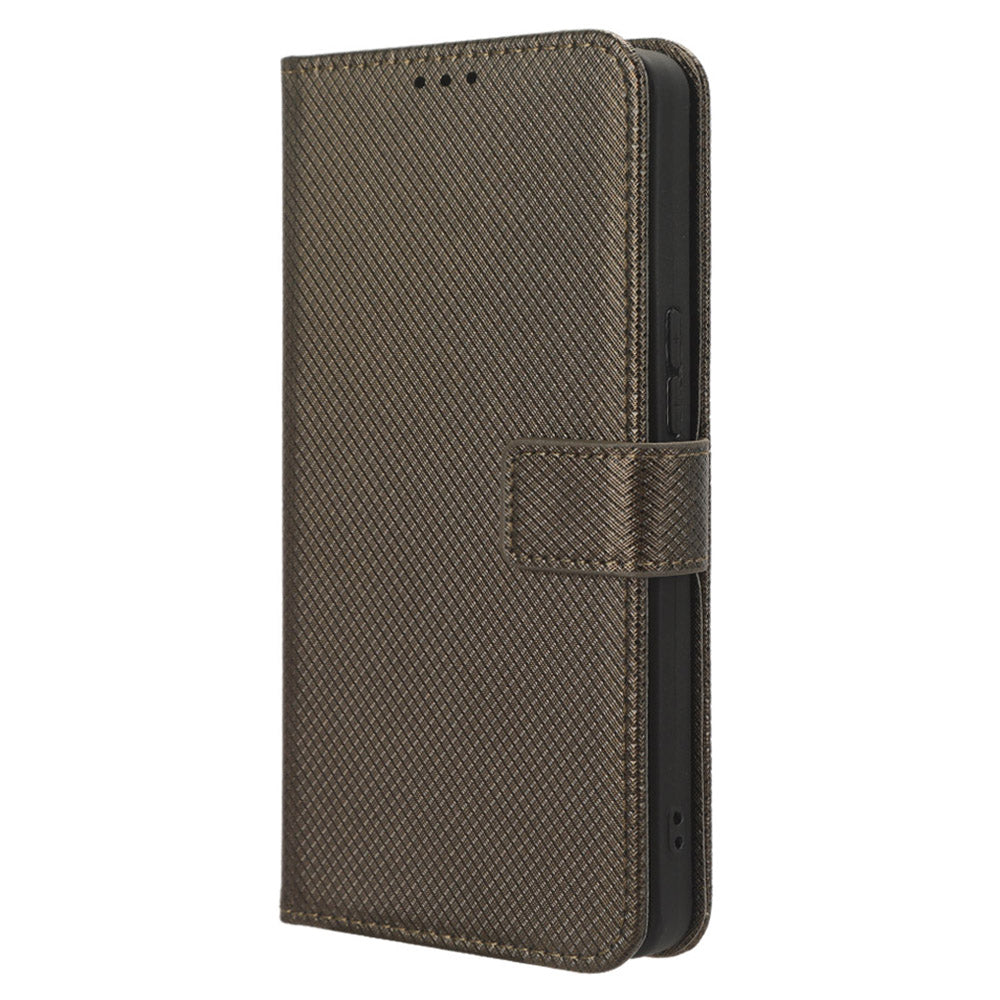 For Tecno Camon 20 Pro 5G CK8n PU Leather Stand Wallet Phone Case Diamond Texture Drop-proof Cover