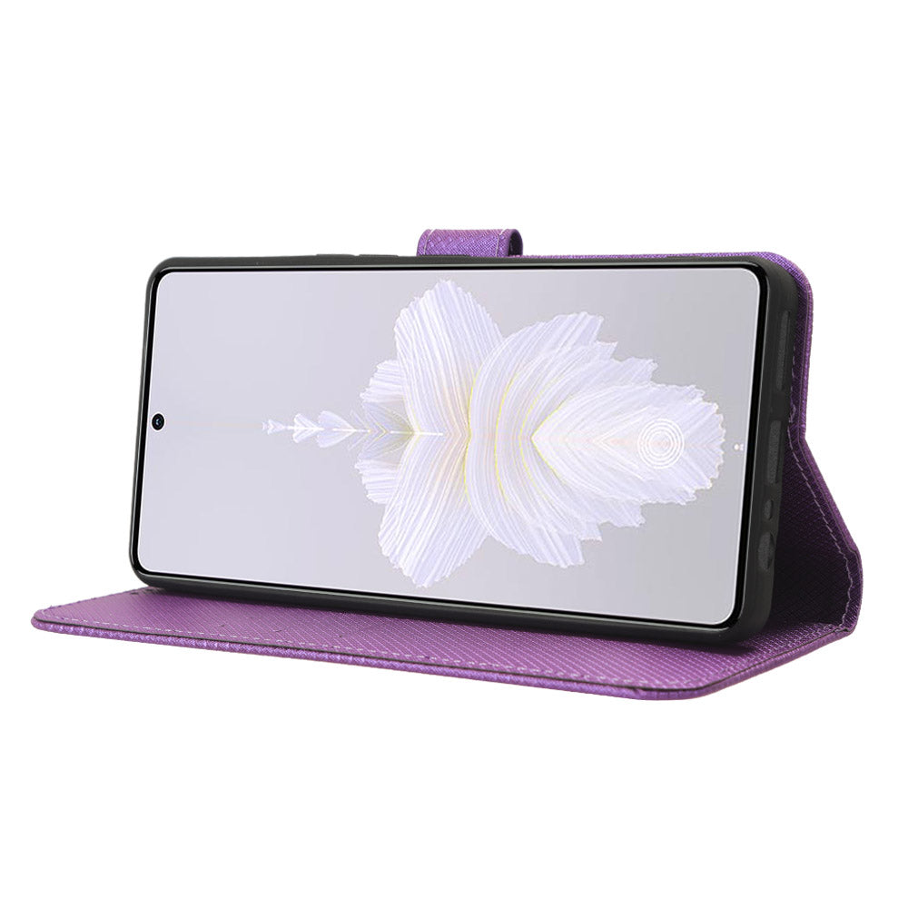 For Tecno Camon 20 Pro 5G CK8n PU Leather Stand Wallet Phone Case Diamond Texture Drop-proof Cover