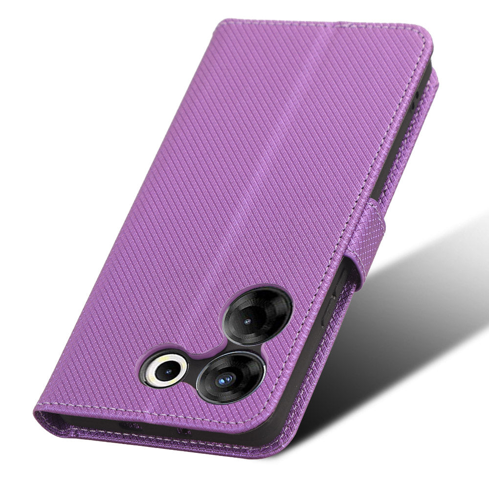 For Tecno Camon 20 Pro 5G CK8n PU Leather Stand Wallet Phone Case Diamond Texture Drop-proof Cover