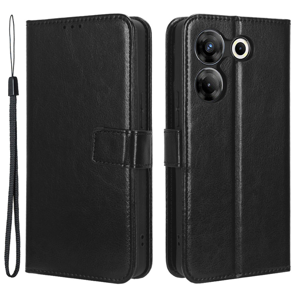 For Tecno Camon 20 Pro 5G CK8n Shockproof Leather Wallet Case Crazy Horse Texture Phone Cover with Stand