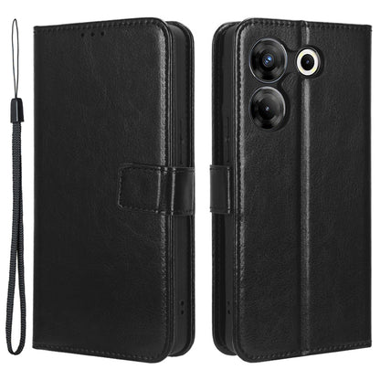 For Tecno Camon 20 Pro 5G CK8n Shockproof Leather Wallet Case Crazy Horse Texture Phone Cover with Stand