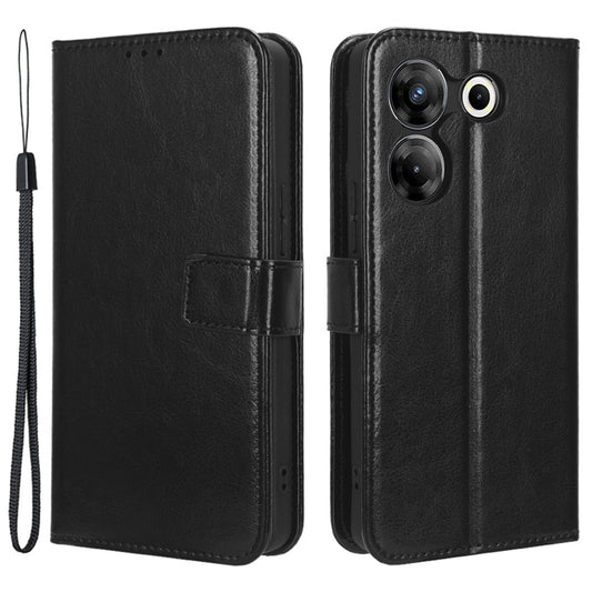 For Tecno Camon 20 Pro 5G CK8n Shockproof Leather Wallet Case Crazy Horse Texture Phone Cover with Stand