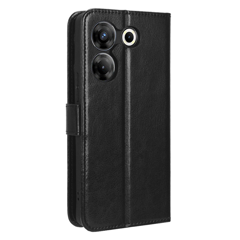For Tecno Camon 20 Pro 5G CK8n Shockproof Leather Wallet Case Crazy Horse Texture Phone Cover with Stand