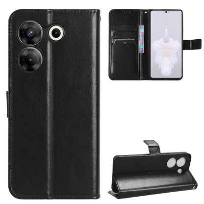 For Tecno Camon 20 Pro 5G CK8n Shockproof Leather Wallet Case Crazy Horse Texture Phone Cover with Stand