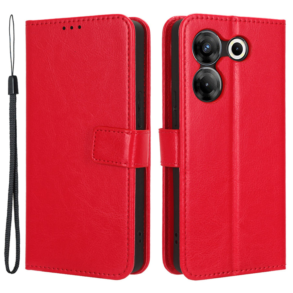 For Tecno Camon 20 Pro 5G CK8n Shockproof Leather Wallet Case Crazy Horse Texture Phone Cover with Stand