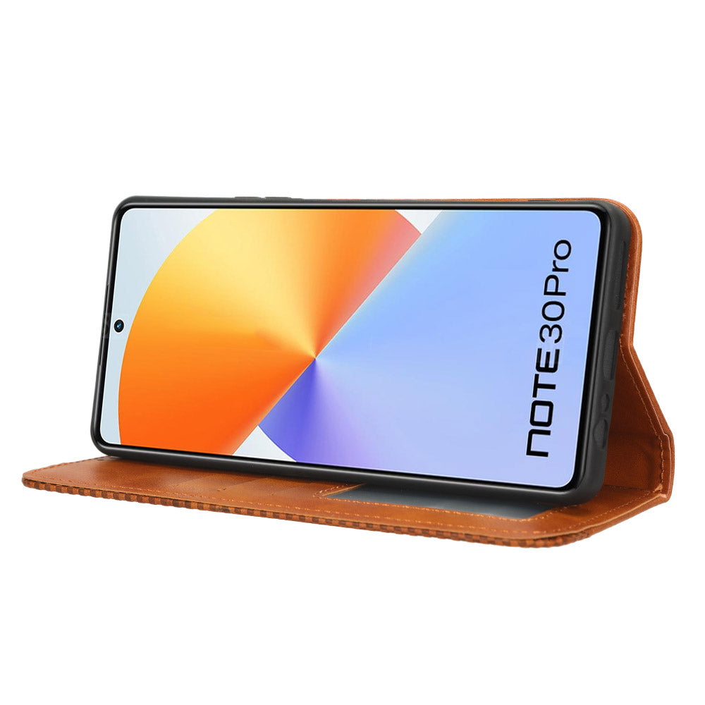 For Infinix Note 30 Pro 4G X678B Magnetic PU Leather Case Flip Stand Wallet Phone Cover