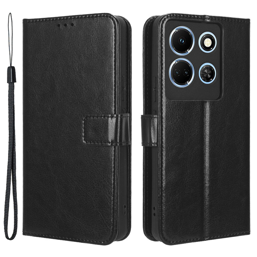 For Infinix Note 30 5G X6711 Crazy Horse Texture Phone Case PU Leather Flip Stand Wallet Cover