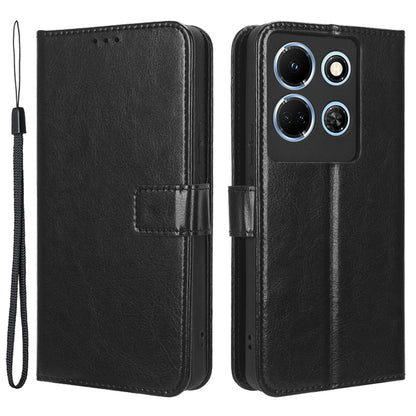 For Infinix Note 30 5G X6711 Crazy Horse Texture Phone Case PU Leather Flip Stand Wallet Cover