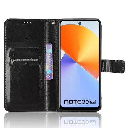 For Infinix Note 30 5G X6711 Crazy Horse Texture Phone Case PU Leather Flip Stand Wallet Cover