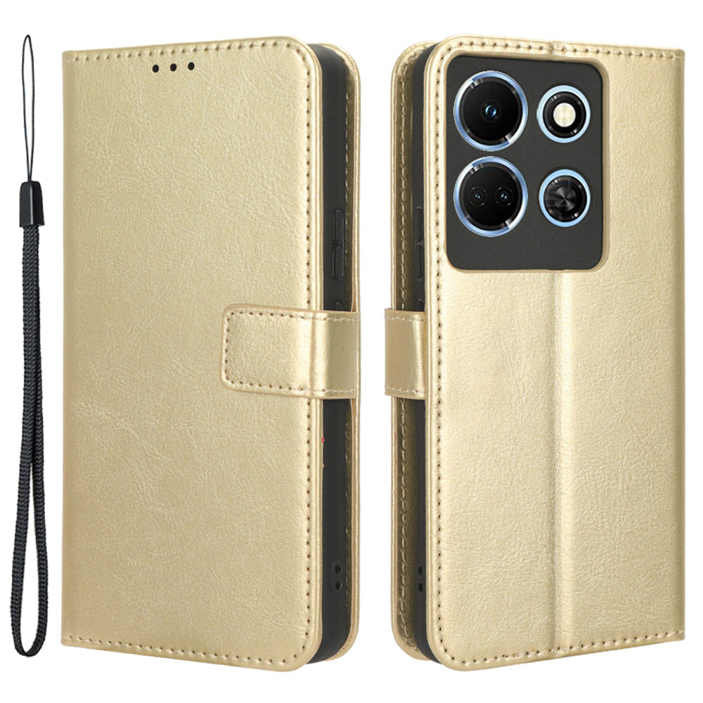 For Infinix Note 30 5G X6711 Crazy Horse Texture Phone Case PU Leather Flip Stand Wallet Cover