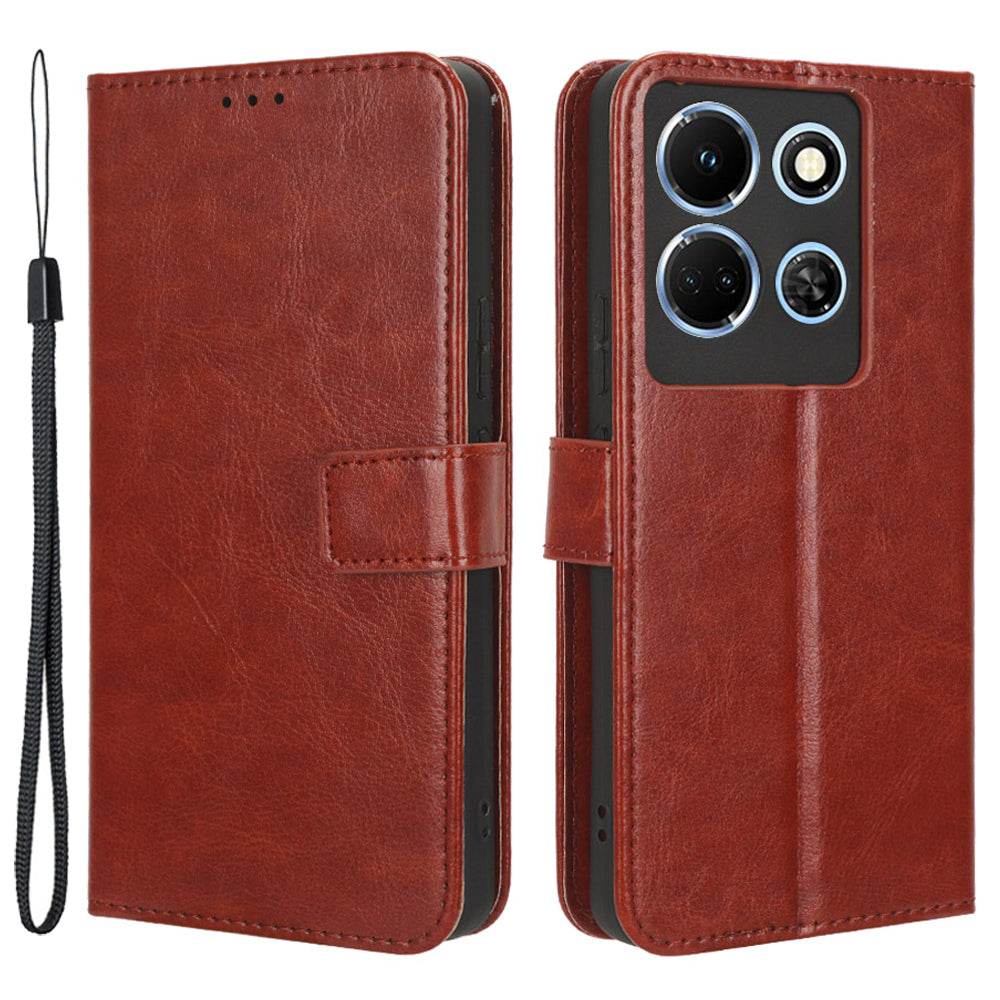 For Infinix Note 30 5G X6711 Crazy Horse Texture Phone Case PU Leather Flip Stand Wallet Cover
