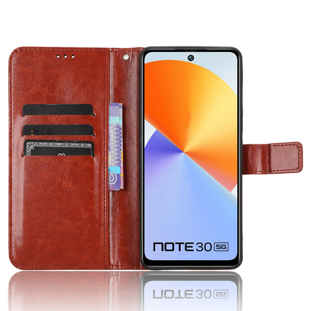 For Infinix Note 30 5G X6711 Crazy Horse Texture Phone Case PU Leather Flip Stand Wallet Cover