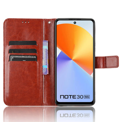 For Infinix Note 30 5G X6711 Crazy Horse Texture Phone Case PU Leather Flip Stand Wallet Cover