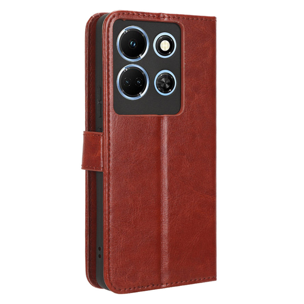 For Infinix Note 30 5G X6711 Crazy Horse Texture Phone Case PU Leather Flip Stand Wallet Cover