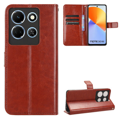 For Infinix Note 30 5G X6711 Crazy Horse Texture Phone Case PU Leather Flip Stand Wallet Cover