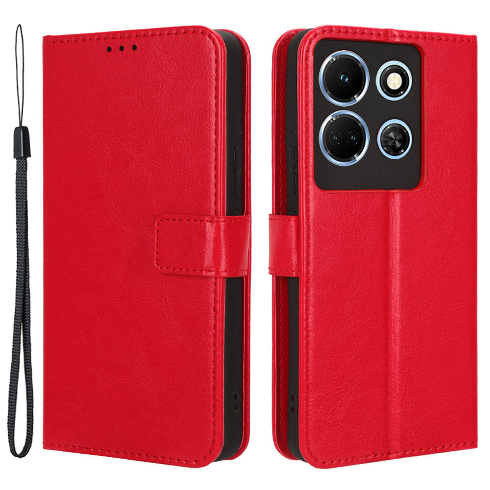 For Infinix Note 30 5G X6711 Crazy Horse Texture Phone Case PU Leather Flip Stand Wallet Cover