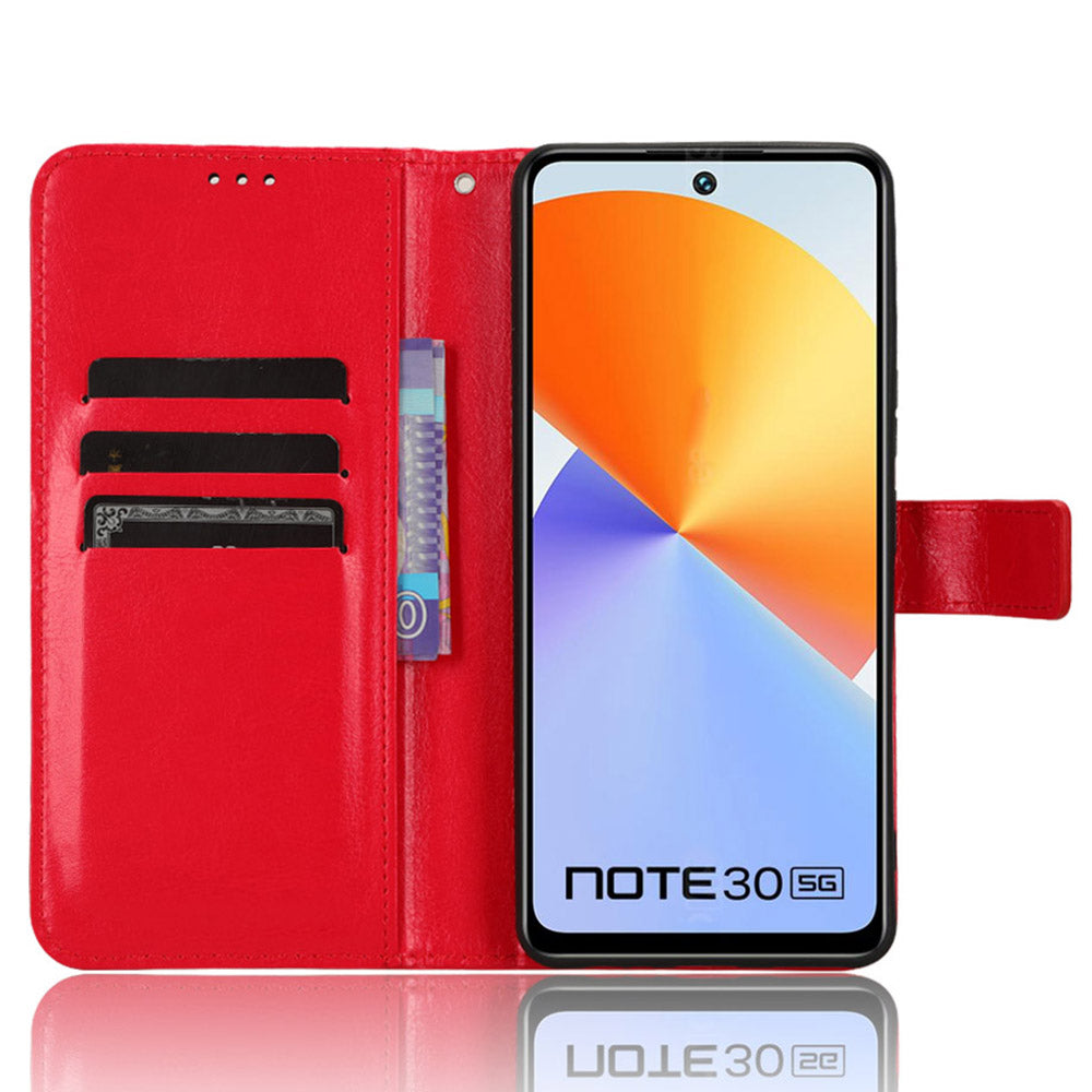 For Infinix Note 30 5G X6711 Crazy Horse Texture Phone Case PU Leather Flip Stand Wallet Cover
