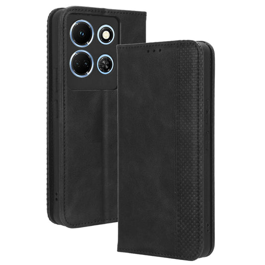 For Infinix Note 30 5G X6711 Magnetic Closing Retro Leather Cover Stand Wallet Phone Case