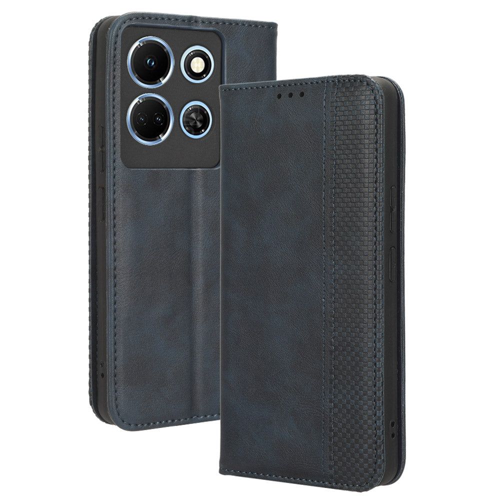For Infinix Note 30 5G X6711 Magnetic Closing Retro Leather Cover Stand Wallet Phone Case
