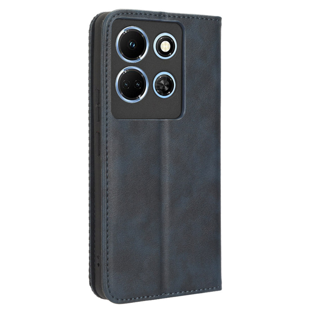 For Infinix Note 30 5G X6711 Magnetic Closing Retro Leather Cover Stand Wallet Phone Case