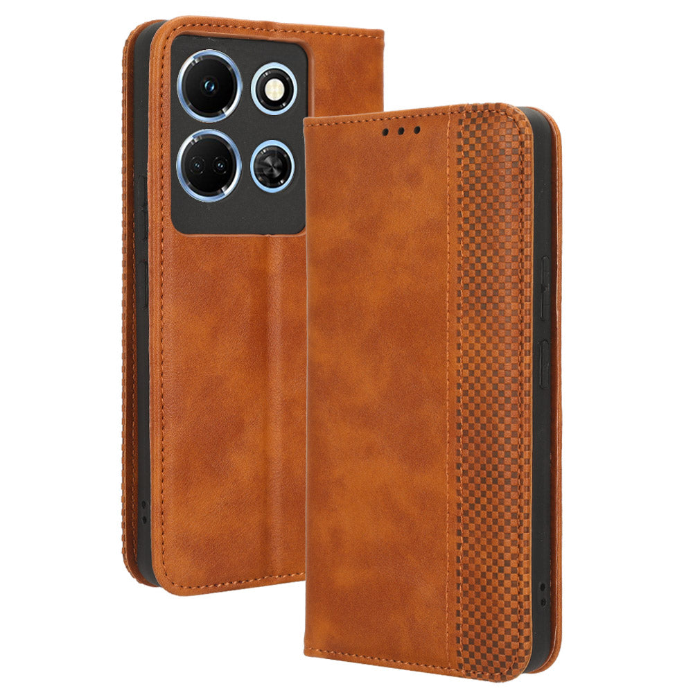 For Infinix Note 30 5G X6711 Magnetic Closing Retro Leather Cover Stand Wallet Phone Case