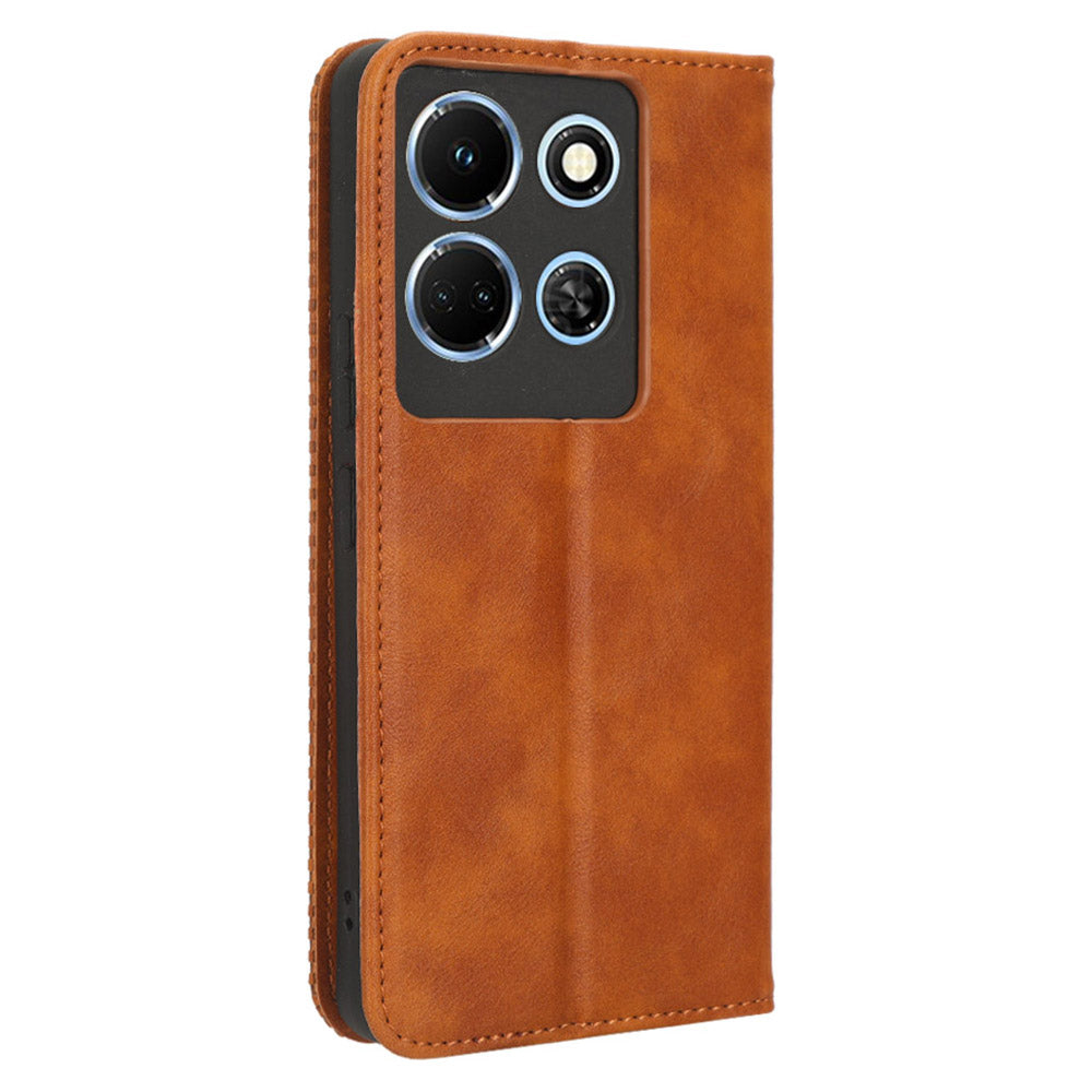 For Infinix Note 30 5G X6711 Magnetic Closing Retro Leather Cover Stand Wallet Phone Case
