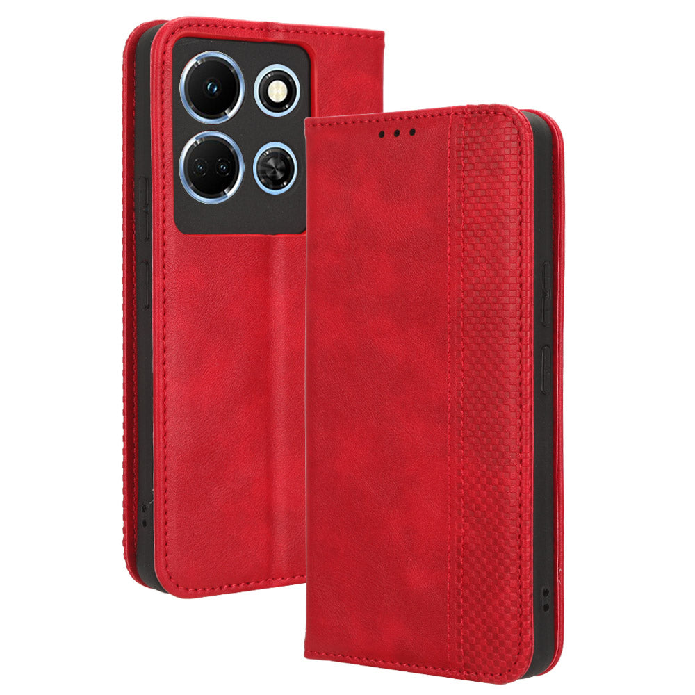 For Infinix Note 30 5G X6711 Magnetic Closing Retro Leather Cover Stand Wallet Phone Case