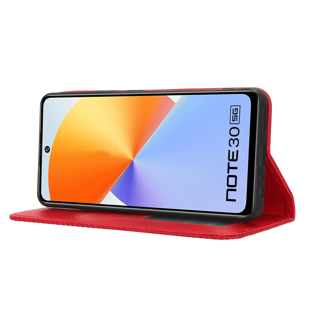 For Infinix Note 30 5G X6711 Magnetic Closing Retro Leather Cover Stand Wallet Phone Case