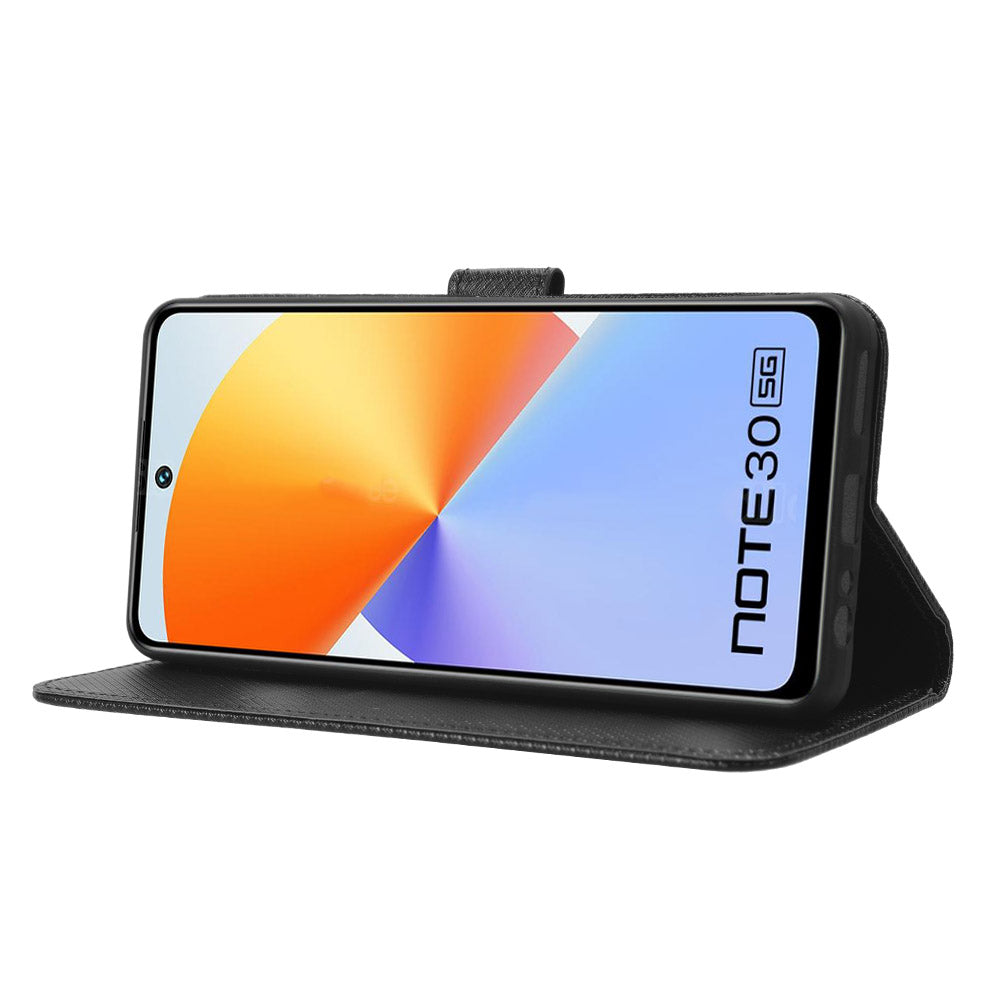For Infinix Note 30 5G X6711 PU Leather Wallet Phone Case Diamond Texture Phone Stand Cover