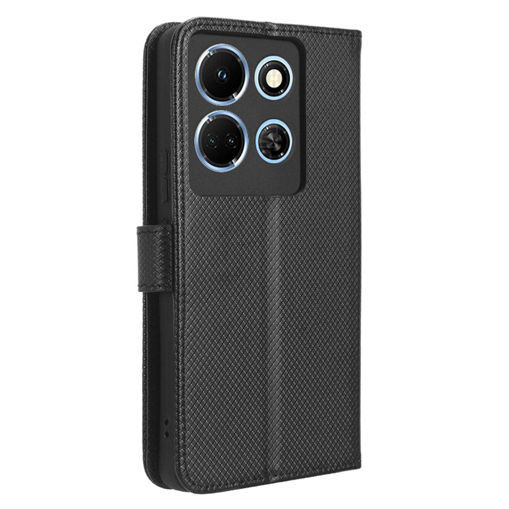 For Infinix Note 30 5G X6711 PU Leather Wallet Phone Case Diamond Texture Phone Stand Cover