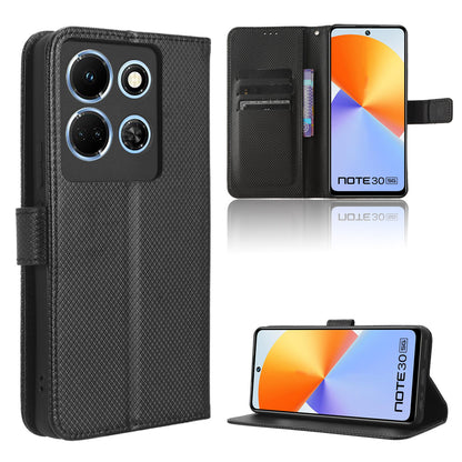 For Infinix Note 30 5G X6711 PU Leather Wallet Phone Case Diamond Texture Phone Stand Cover