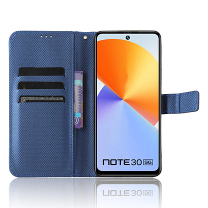 For Infinix Note 30 5G X6711 PU Leather Wallet Phone Case Diamond Texture Phone Stand Cover