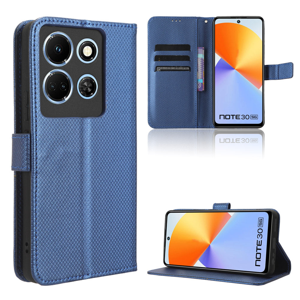 For Infinix Note 30 5G X6711 PU Leather Wallet Phone Case Diamond Texture Phone Stand Cover
