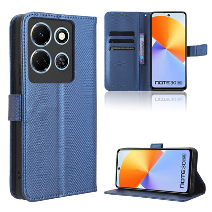 For Infinix Note 30 5G X6711 PU Leather Wallet Phone Case Diamond Texture Phone Stand Cover