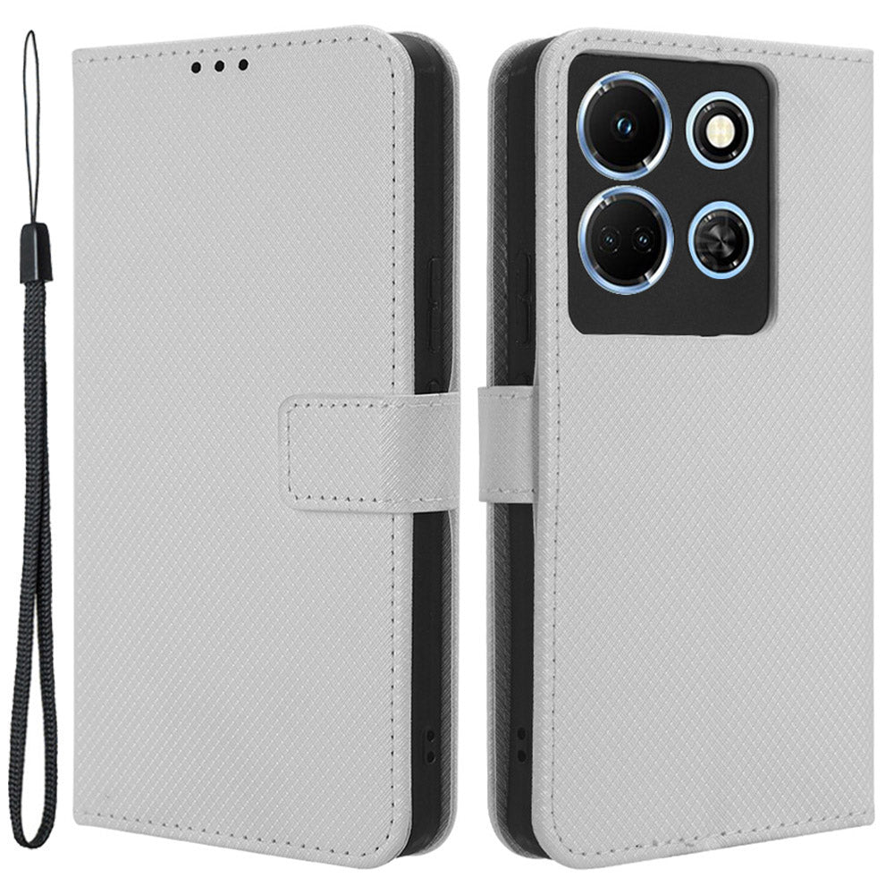 For Infinix Note 30 5G X6711 PU Leather Wallet Phone Case Diamond Texture Phone Stand Cover