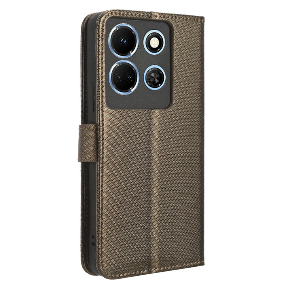 For Infinix Note 30 5G X6711 PU Leather Wallet Phone Case Diamond Texture Phone Stand Cover
