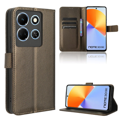 For Infinix Note 30 5G X6711 PU Leather Wallet Phone Case Diamond Texture Phone Stand Cover