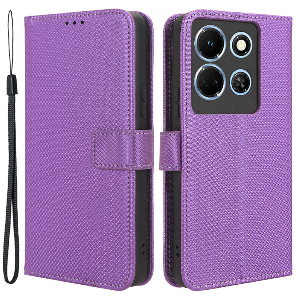 For Infinix Note 30 5G X6711 PU Leather Wallet Phone Case Diamond Texture Phone Stand Cover