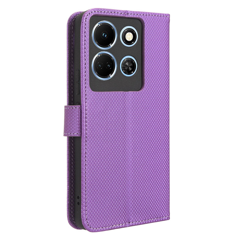 For Infinix Note 30 5G X6711 PU Leather Wallet Phone Case Diamond Texture Phone Stand Cover