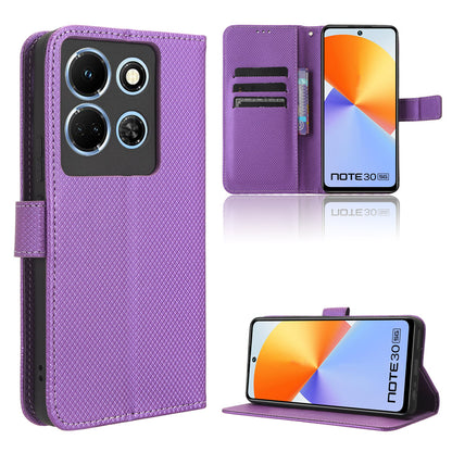 For Infinix Note 30 5G X6711 PU Leather Wallet Phone Case Diamond Texture Phone Stand Cover